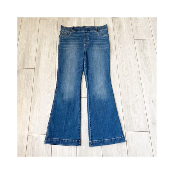 SPANX Jeans Denim Flare Vintage Indigo Blue Pull On Long Y2K 20456R Plus Size 2X - Picture 2 of 11